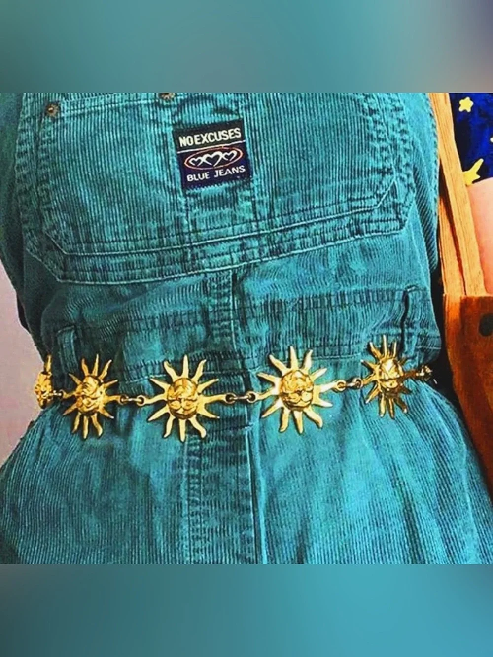 Gold Sun Medallion Chain Belt